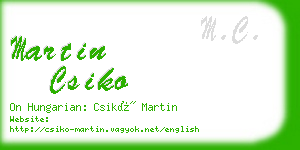 martin csiko business card
